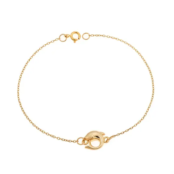 Βραχιόλι Senza Silver 925 Gold Plated, δελφίνι