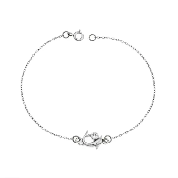 Βραχιόλι Senza Silver 925, δελφίνι με ζιργκόν