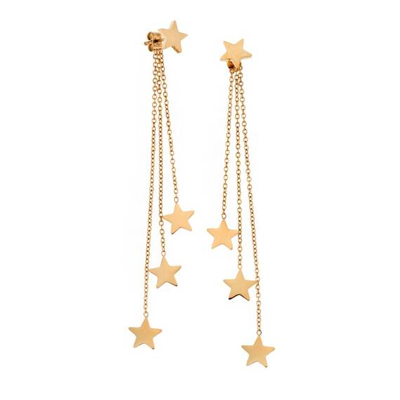 Σκουλαρίκια Γυναικεία SENZA Gold Plated Steel, Αστεράκια