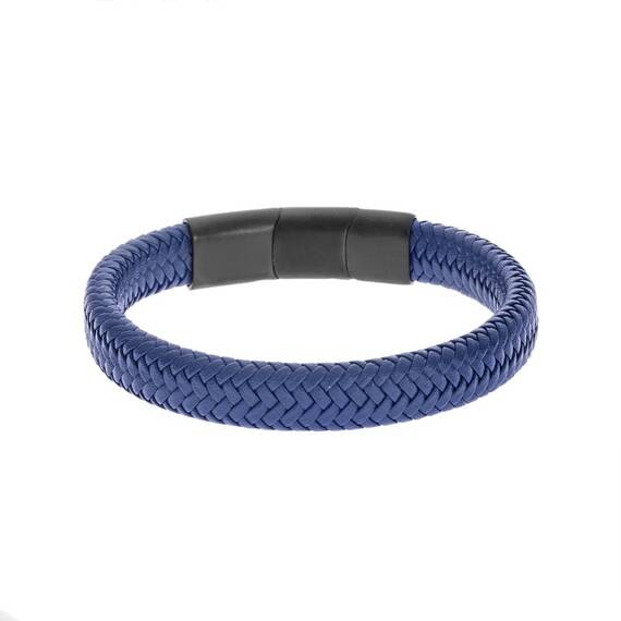 Βραχιόλι Senza Men&#039;s Stainless Steel - Blue Leather Strap