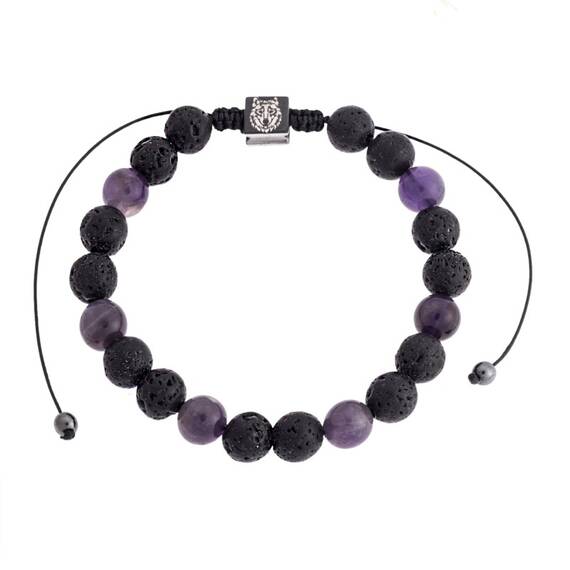 Βραχιόλι Senza Men&#039;s Lava &amp; Amethyst