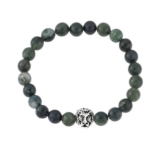 Βραχιόλι Senza Men&#039;s Green Agate Stones