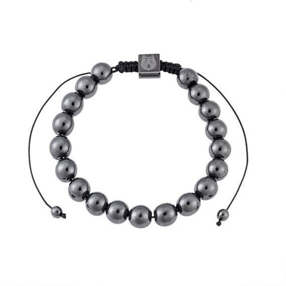 Βραχιόλι Senza Men&#039;s Hematite with black Cord