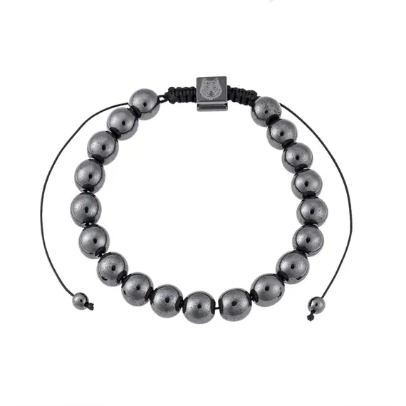 Βραχιόλι Senza Men&#039;s Hematite with black Cord