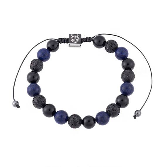 Βραχιόλι Senza Men&#039;s Lapis Lazuli &amp; Onyx with Cord