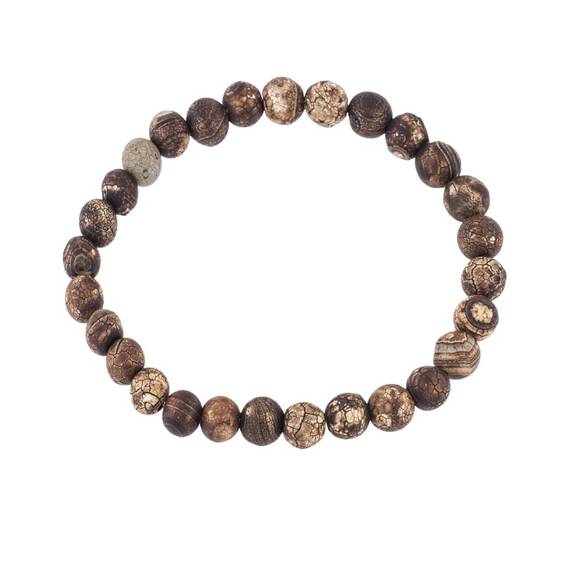 Βραχιόλι Senza Men&#039;s Tree Bark Agate Stone