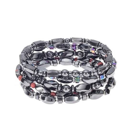 Βραχιόλι Senza Men&#039;s Hematite &amp; Red Jasper Bracelet