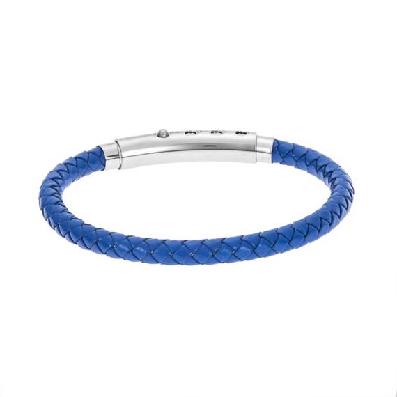 Βραχιόλι Senza Men&#039;s Steel Blue Leather Strap