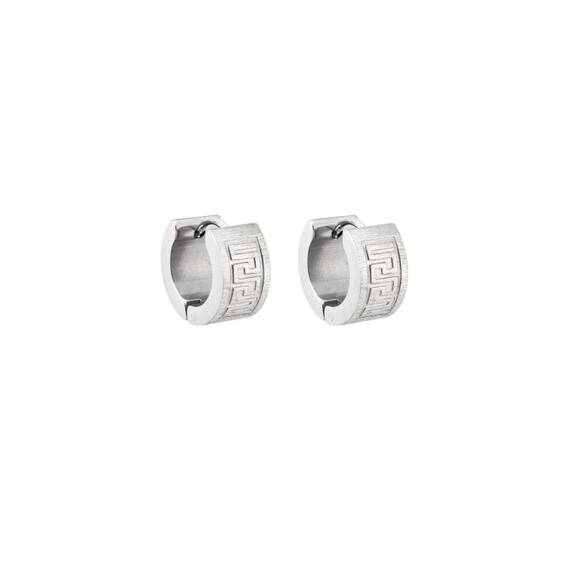 Σκουλαρίκια SENZA Steel, κρίκος με μαίανδρο 1.3 cm