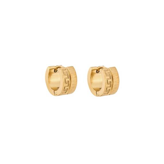 Σκουλαρίκια SENZA Gold Plated Steel, κρίκος με μαίανδρο 1.3 cm