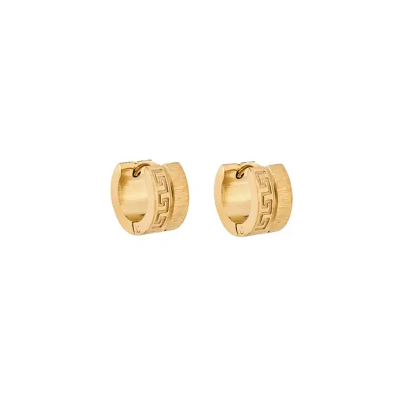 Σκουλαρίκια SENZA Gold Plated Steel, κρίκος με μαίανδρο 1.3 cm