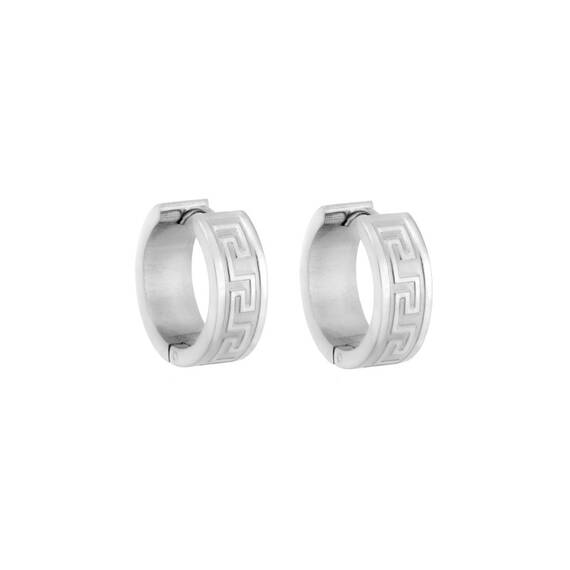 Σκουλαρίκια SENZA Steel, κρίκος με μαίανδρο 2 cm