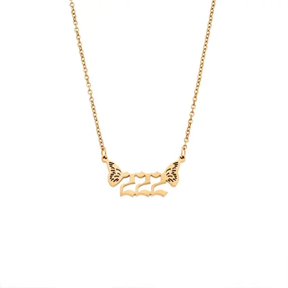Κολιέ Senza Stainless Steel Gold Plated, Angel Numbers