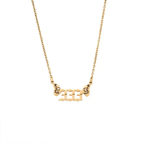 Κολιέ Senza Stainless Steel Gold Plated, Angel Numbers