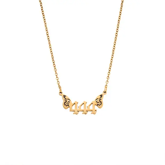 Κολιέ Senza Stainless Steel Gold Plated, Angel Numbers