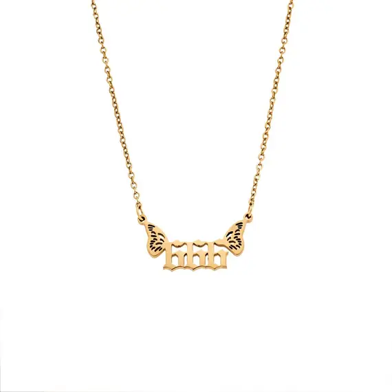 Κολιέ Senza Stainless Steel Gold Plated, Angel Numbers
