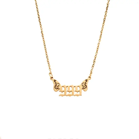 Κολιέ Senza Stainless Steel Gold Plated, Angel Numbers