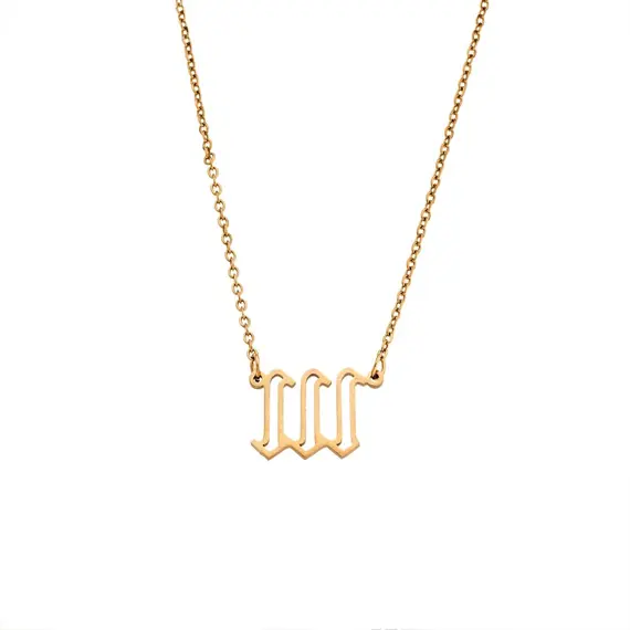 Κολιέ Senza Stainless Steel Gold Plated, Angel Numbers