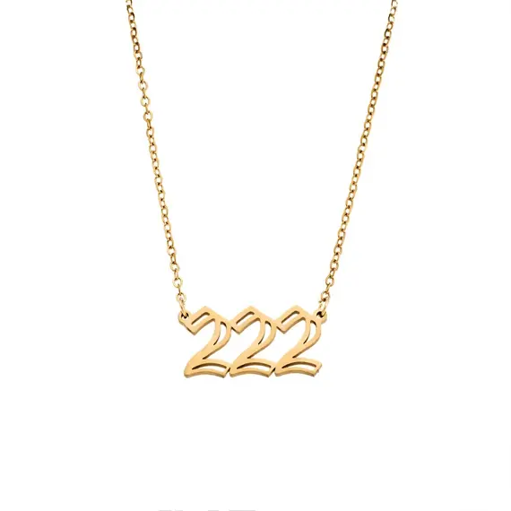 Κολιέ Senza Stainless Steel Gold Plated, Angel Numbers