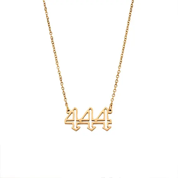 Κολιέ Senza Stainless Steel Gold Plated, Angel Numbers