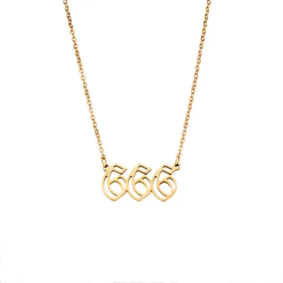 Κολιέ Senza Stainless Steel Gold Plated, Angel Numbers
