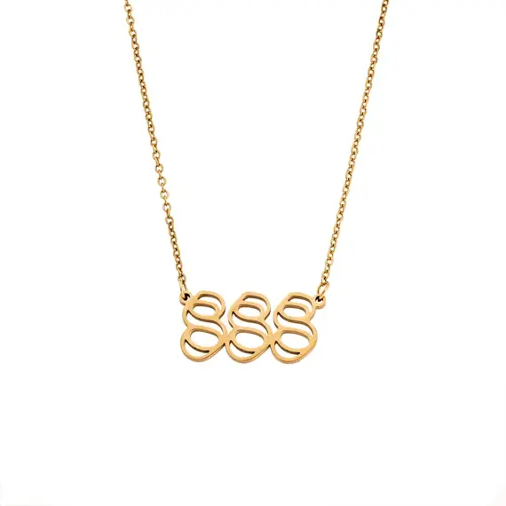 Κολιέ Senza Stainless Steel Gold Plated, Angel Numbers