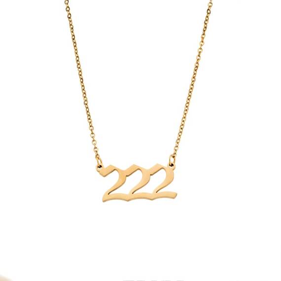 Κολιέ Senza Stainless Steel Gold Plated, Angel Numbers