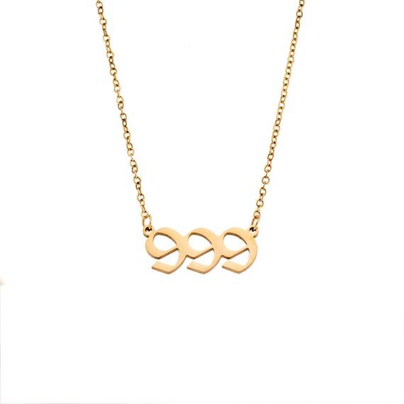 Κολιέ Senza Stainless Steel Gold Plated, Angel Numbers