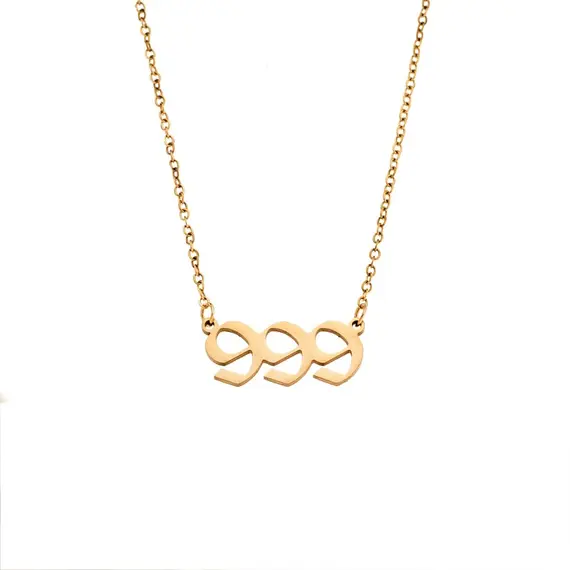 Κολιέ Senza Stainless Steel Gold Plated, Angel Numbers