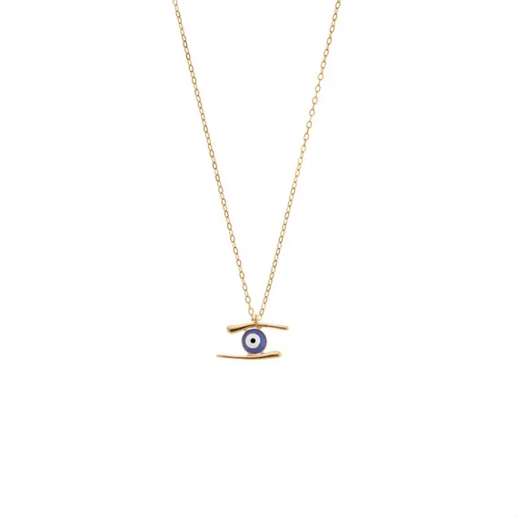 Κολιέ Senza Silver 925 Gold Plated, Ματάκι