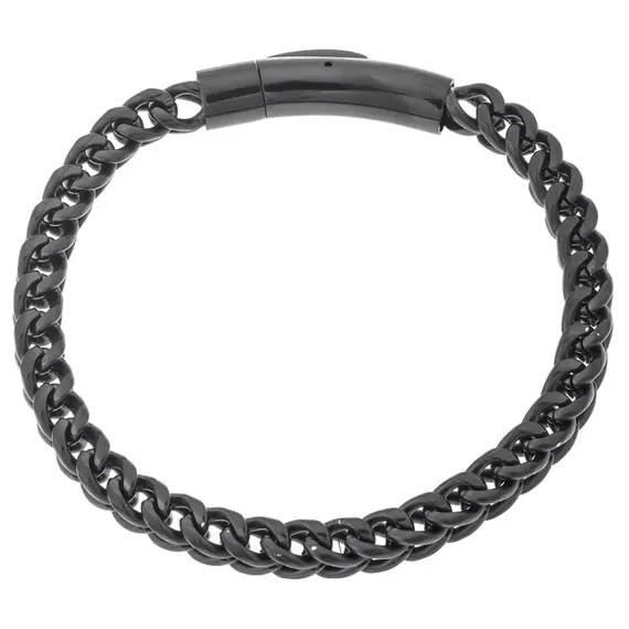 Βραχιόλι Senza Men&#039;s Black Stainless Steel
