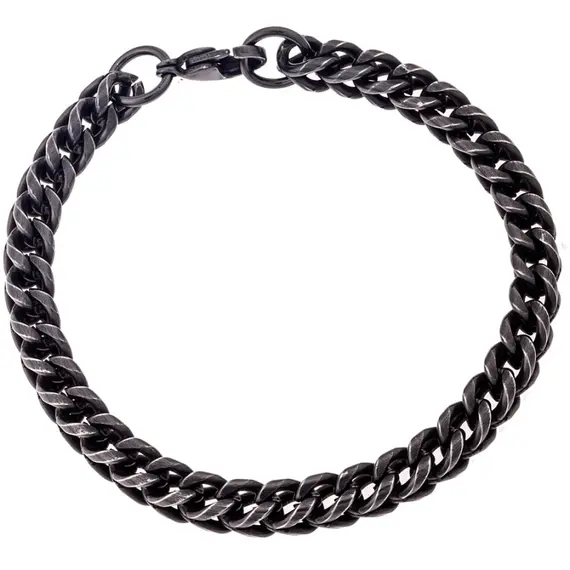Βραχιόλι Senza Men&#039;s Black Stainless Steel