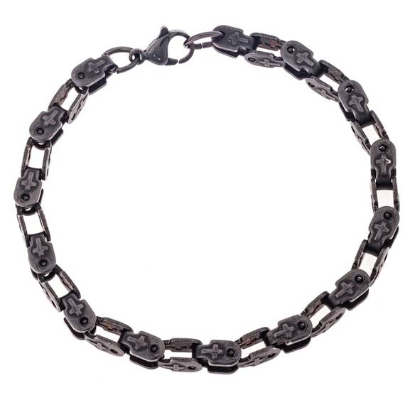 Βραχιόλι Senza Men&#039;s Black Stainless Steel