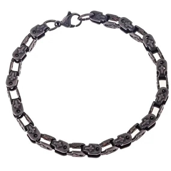 Βραχιόλι Senza Men&#039;s Black Stainless Steel