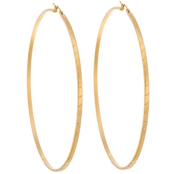 Σκουλαρίκια Κρίκοι SENZA Gold Plated Steel 9.5 cm