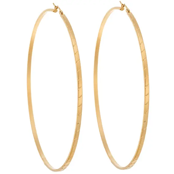 Σκουλαρίκια Κρίκοι SENZA Gold Plated Steel 9.5 cm