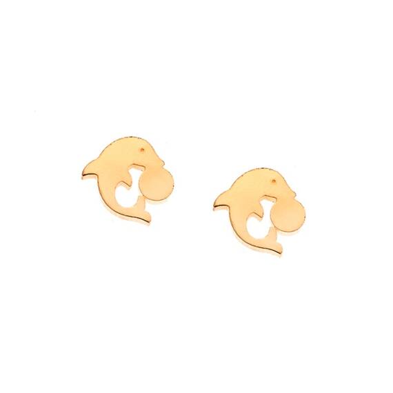 Σκουλαρίκια Γυναικεία SENZA Gold Plated Steel με δελφίνι