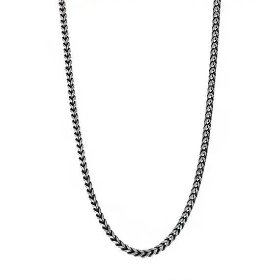 Κολιέ-Καδένα Senza Unisex Black Steel