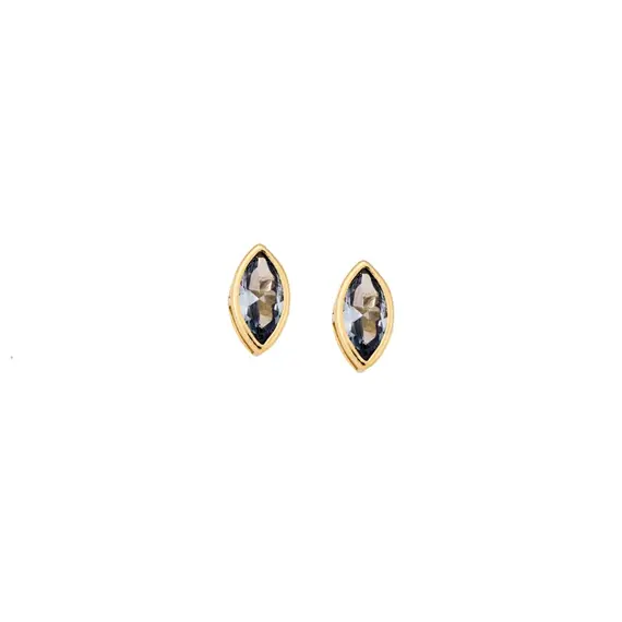 Σκουλαρίκια Senza Φύλλο Silver 925 Gold Plated