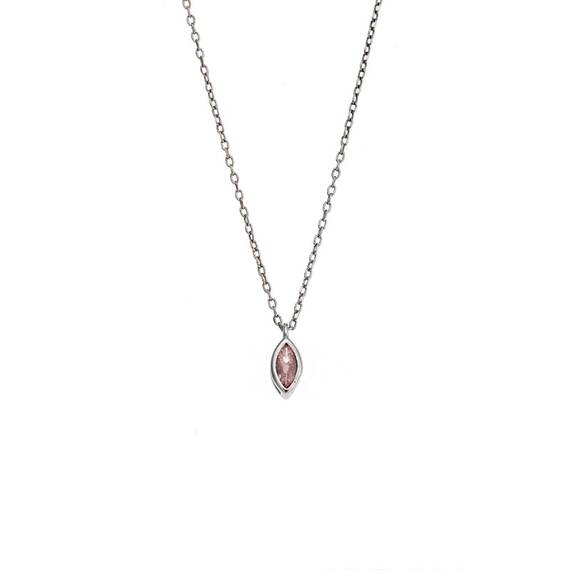 Μενταγιόν Senza Silver 925, φύλλο με ροζ ζιργκόν