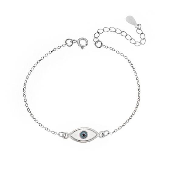 Βραχιόλι Senza Silver 925,ματάκι με σμάλτο