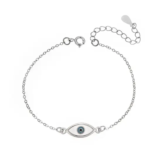Βραχιόλι Senza Silver 925,ματάκι με σμάλτο