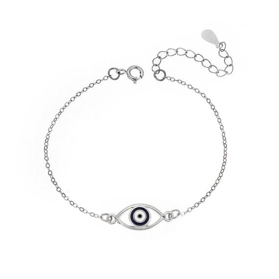 Βραχιόλι Senza Silver 925, ματάκι με σμάλτο