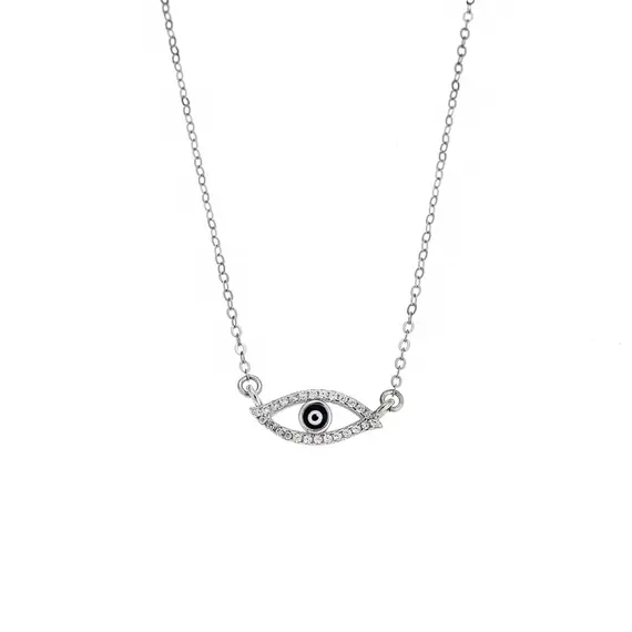 Κολιέ Senza Silver 925, Ματάκι με ζιργκόν