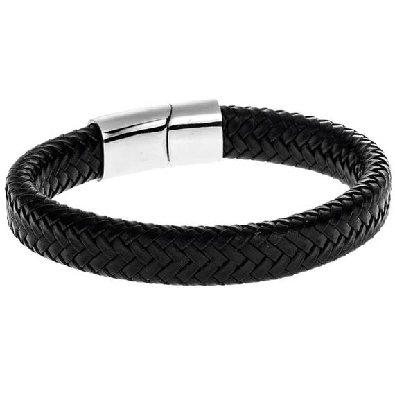 Βραχιόλι Senza Men&#039;s Steel Leather Strap