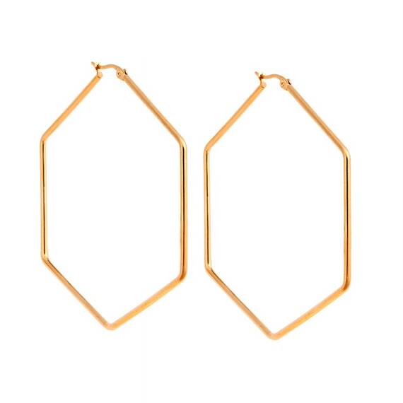 Σκουλαρίκια Senza Steel 6 cm Gold Plated