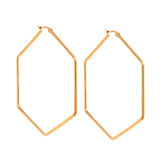 Σκουλαρίκια Senza Steel 6 cm Gold Plated