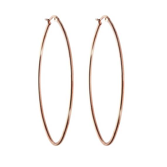 Σκουλαρίκια Senza Steel 7X5 cm Rose Gold Plated