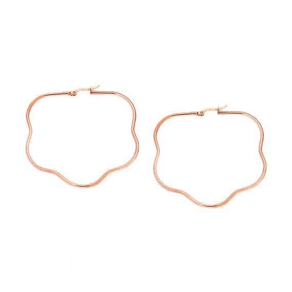 Σκουλαρίκια Senza Steel 6 cm Rose Gold Plated