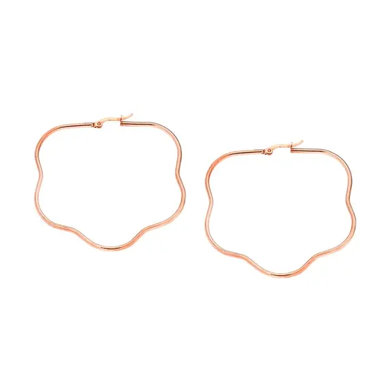 Σκουλαρίκια Senza Steel 6 cm Rose Gold Plated